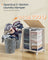 Laundry Basket - Fabric - Natural Beige - Dual Compartment with Lid and Wheels