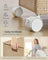 Laundry Basket - Fabric - Natural Beige - Dual Compartment with Lid and Wheels