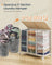Laundry Basket - Fabric - Natural Beige - 3 Compartments with Lid and Removable Liner