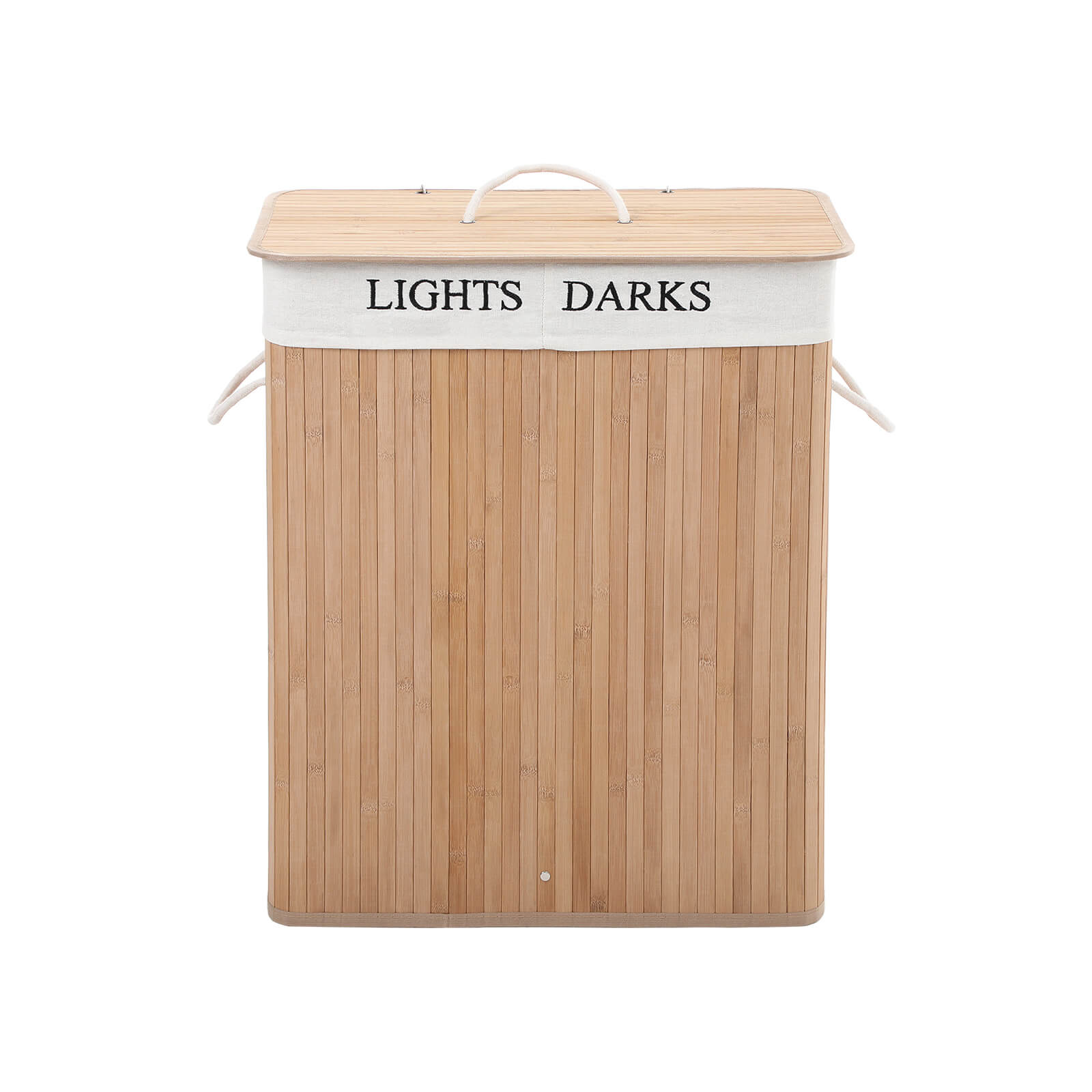 Bamboo Laundry Basket - Natural Bamboo and Cotton Bag - Natural Grain