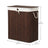 Laundry Basket - Bamboo - Brown - 100L Capacity with Divided Sections and Clip Lid