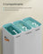 Laundry Basket Triple Compartment Laundry Hamper - Polyester Fabric and Plastic - Dove Grey
