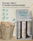 Laundry Basket Triple Compartment Laundry Hamper - Polyester Fabric and Plastic - Dove Grey