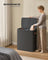 Laundry Basket Triple Compartment Laundry Hamper - Polyester Fabric and Plastic - Ink Black