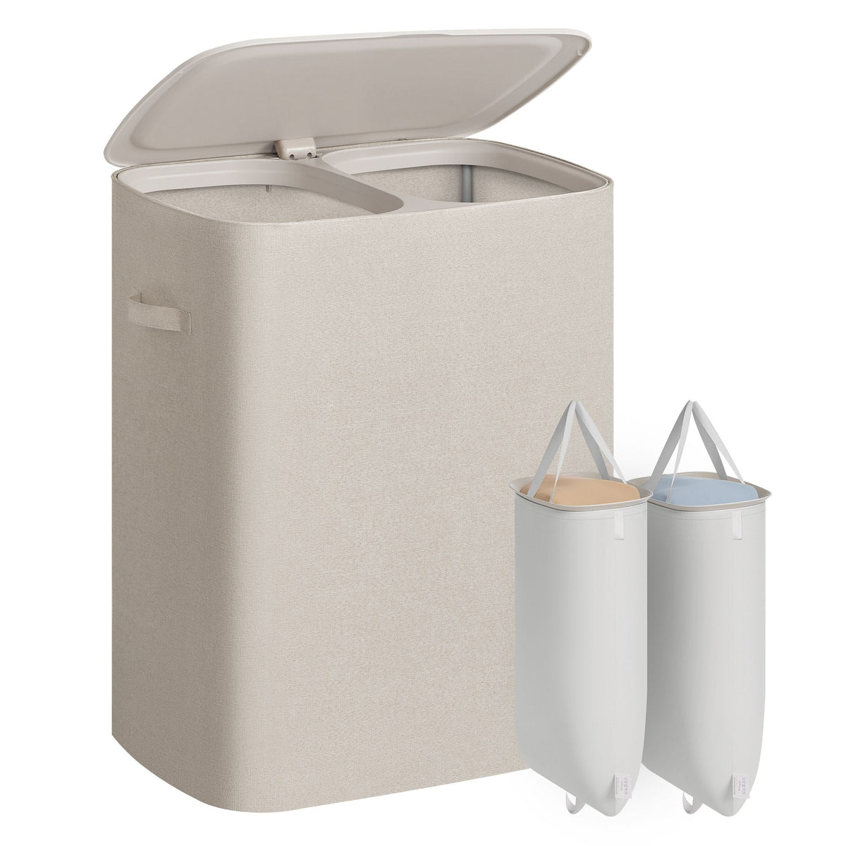 Recycling Bin - With Multiple Compartments - Beige - 56 x 40.5 x 70 cm