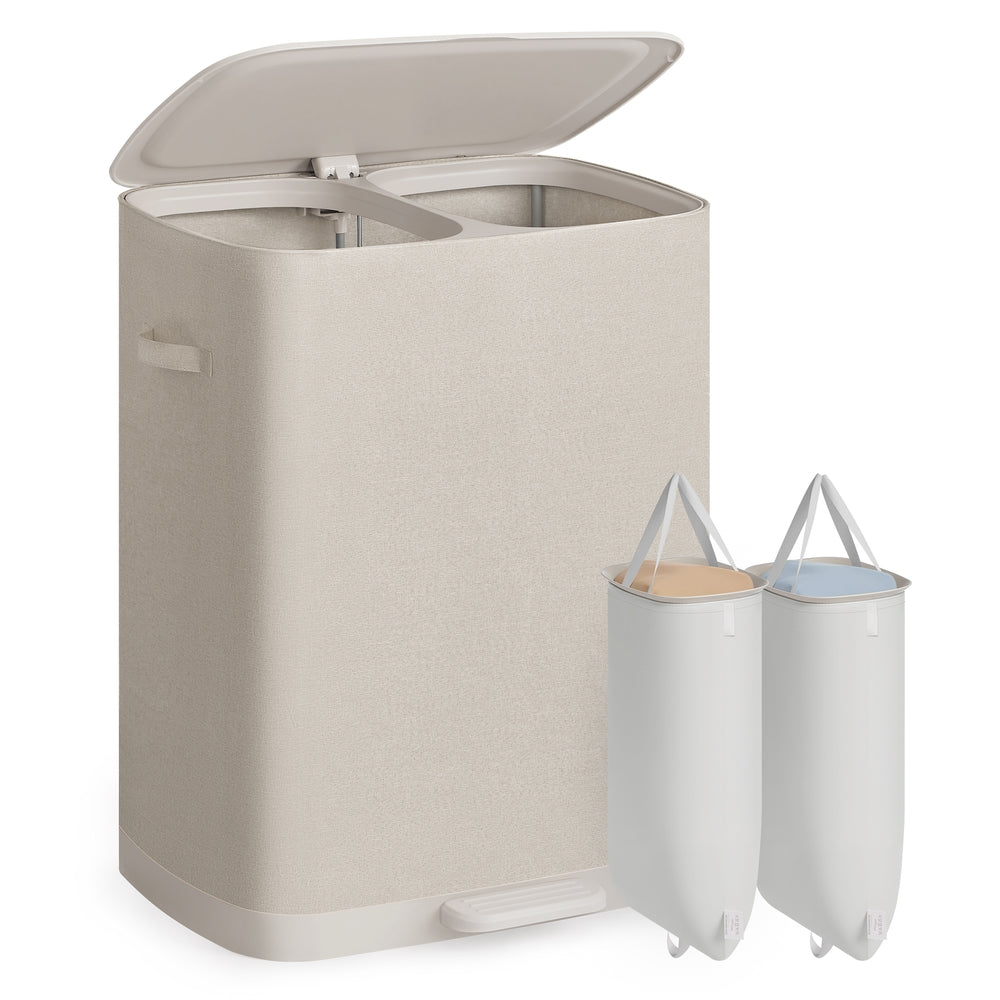 Recycling Bin - With Multiple Compartments - Beige - 56 x 40.5 x 75 cm