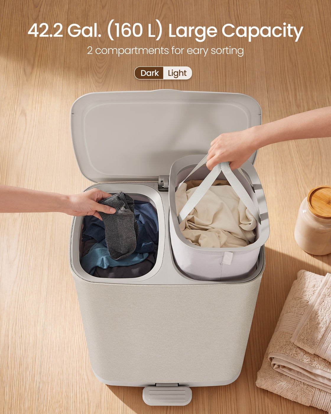 Recycling Bin - With Multiple Compartments - Beige