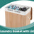 Bamboo Laundry Hamper - Natural - Two-Section with Detachable Liner and Handles