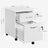 Lockable File Cabinet - Wood - White - 2 Drawers with Wheels and Adjustable Hanging Rails