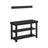 Coat Rack and Shoe Bench Set - Bamboo - Ink Black - Multifunctional with 5 Hooks and 3-Tier Storage