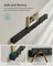 Coat Rack and Shoe Bench Set - Bamboo - Ink Black - Multifunctional with 5 Hooks and 3-Tier Storage