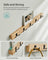 Coat Rack and Shoe Bench Set - Bamboo - Natural Beige - Multifunctional with 5 Double Hooks and 3-Tier Shoe Rack