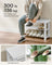 Coat Rack and Shoe Bench Set - Bamboo - Cloud White - Multifunctional with 5 Double Hooks and 3-Tier Storage