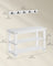 Coat Rack and Shoe Bench Set - Bamboo - Cloud White - Multifunctional with 5 Double Hooks and 3-Tier Storage