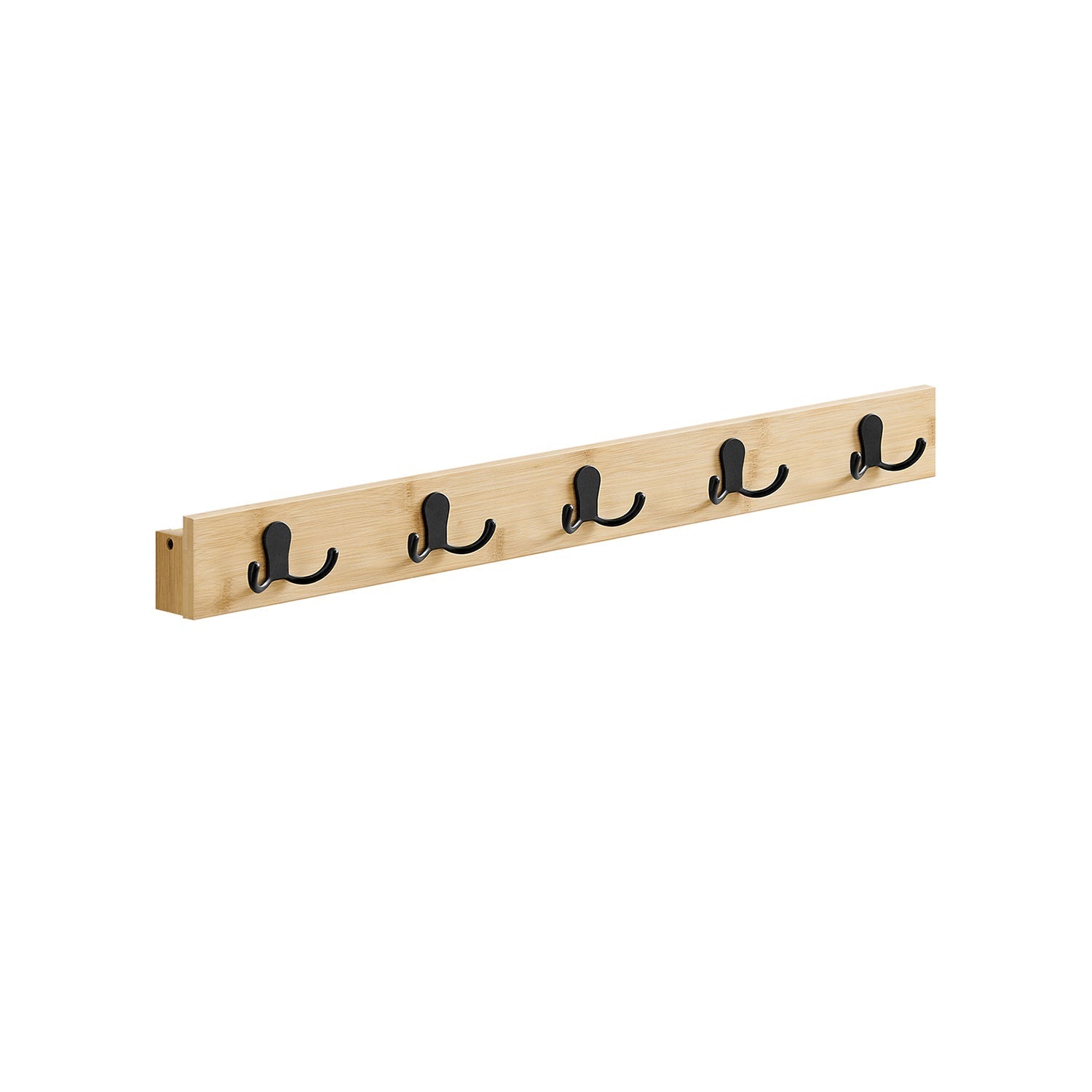 Wall-Mounted Coat Rack - Metal - Natural Beige - 5 Double Hooks and Shelf