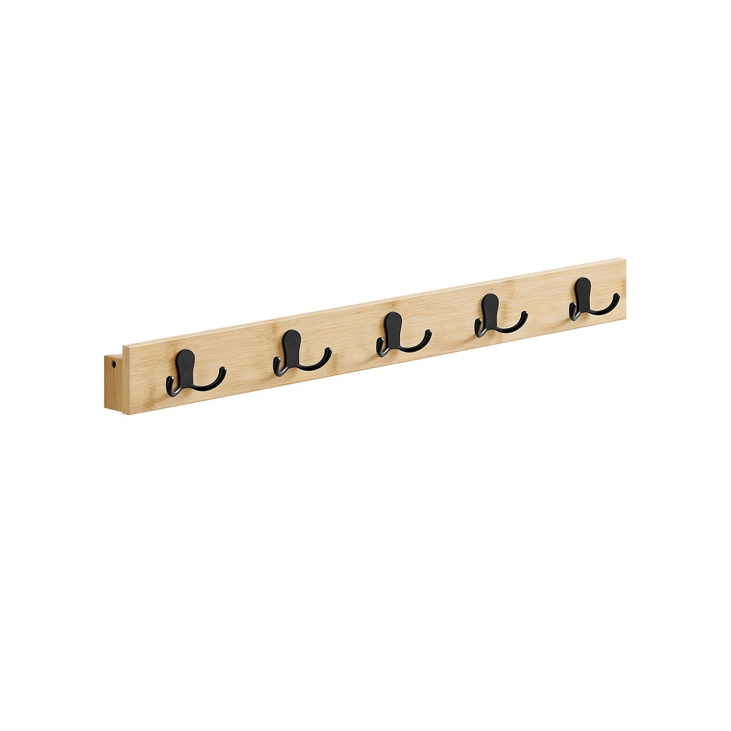 Wall-Mounted Coat Rack - Metal - Natural Beige - 5 Double Hooks and Shelf