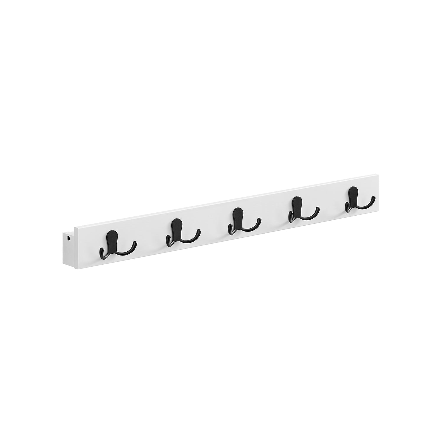 Wall-Mounted Coat Rack - Metal - Cloud White - 5 Double Hooks with Shelf