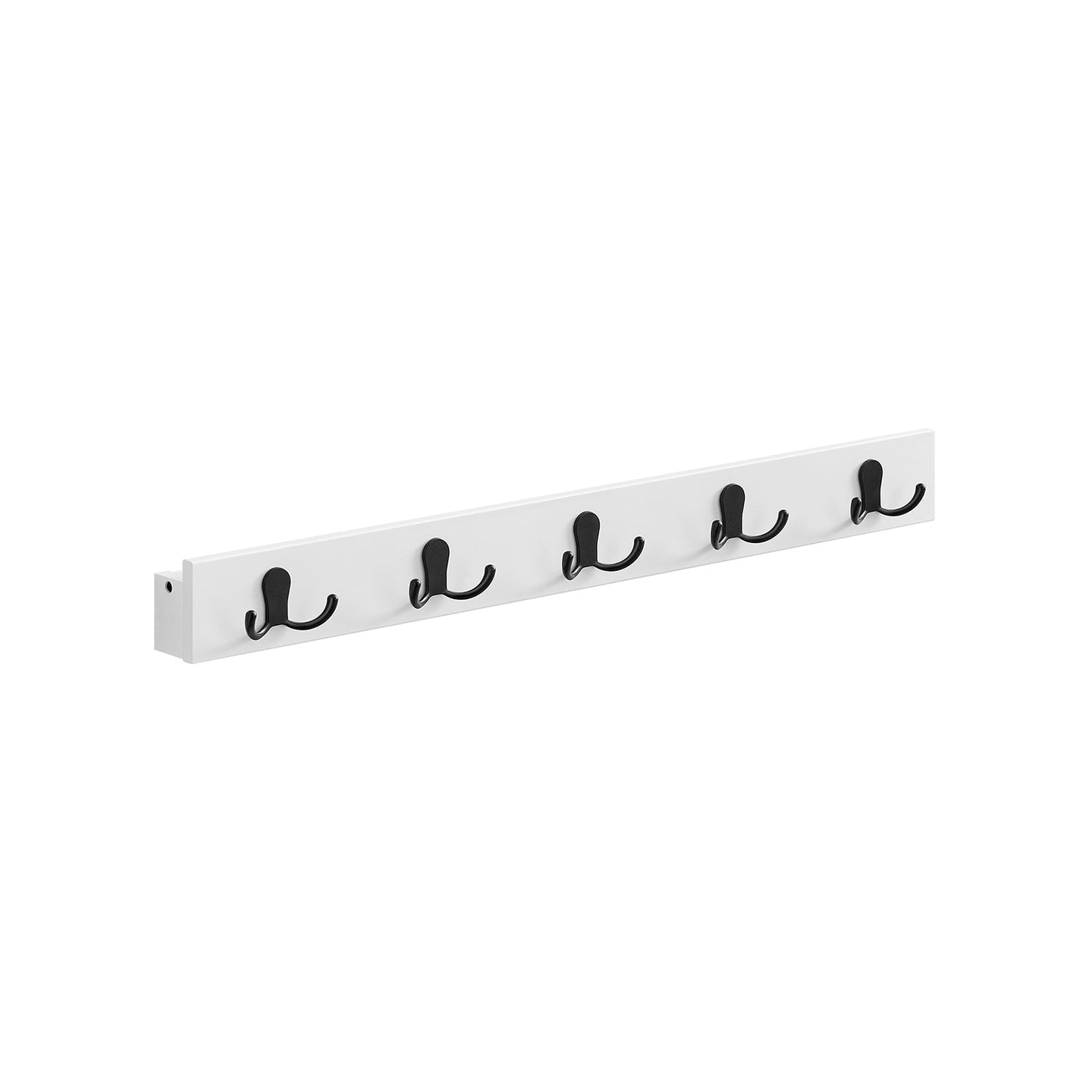 Wall-Mounted Coat Rack - Metal - Cloud White - 5 Double Hooks with Shelf