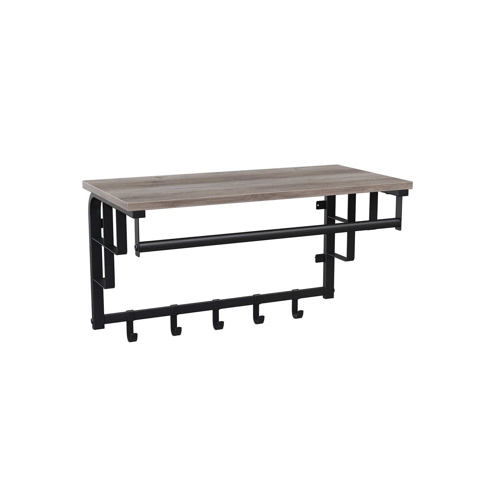 Wall-Mounted Coat Rack - Metal - Greige and Black - Durable and Easy to Install
