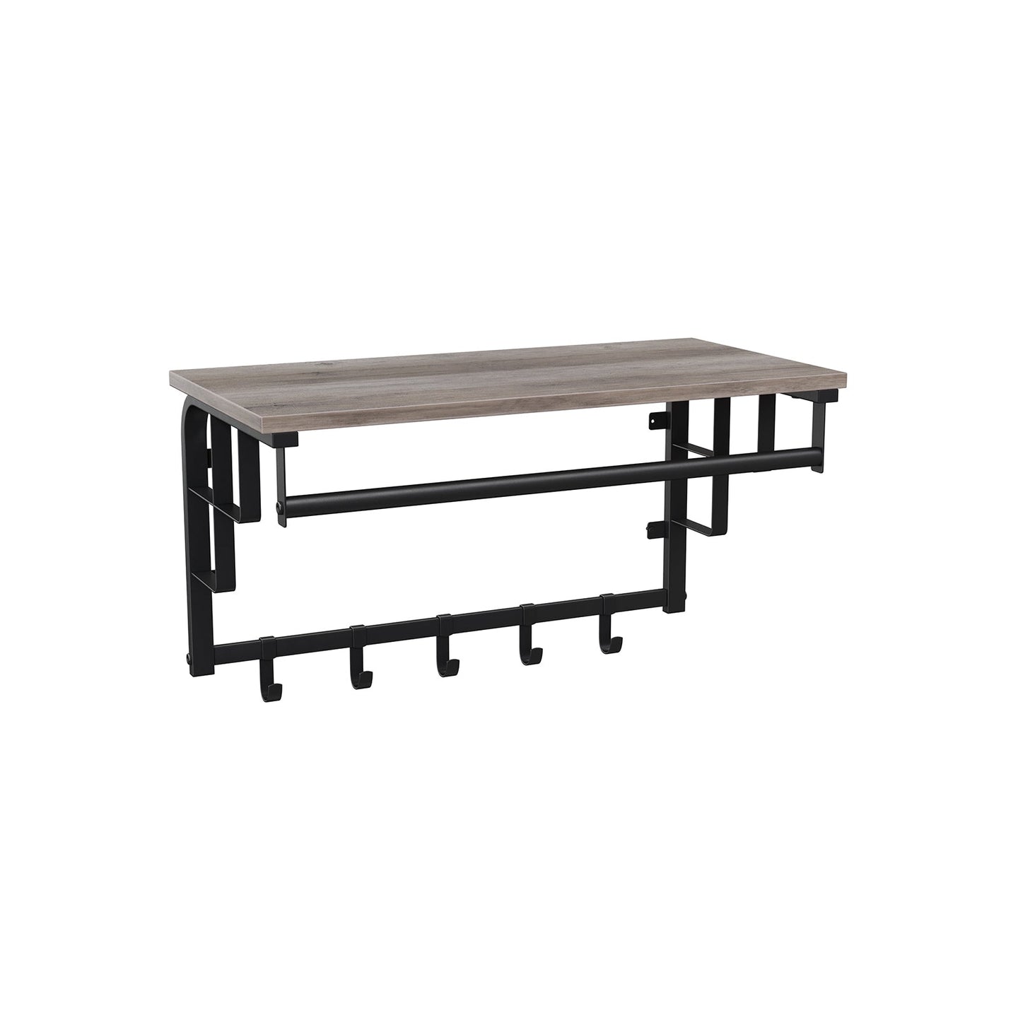 Wall-Mounted Coat Rack - Metal - Greige and Black - Durable and Easy to Install