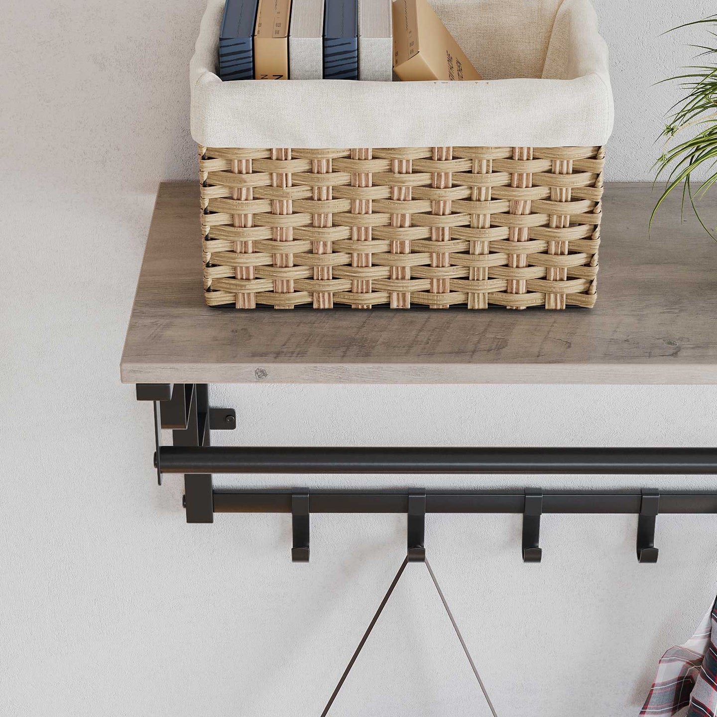Wall-Mounted Coat Rack - Metal - Greige and Black - Durable and Easy to Install