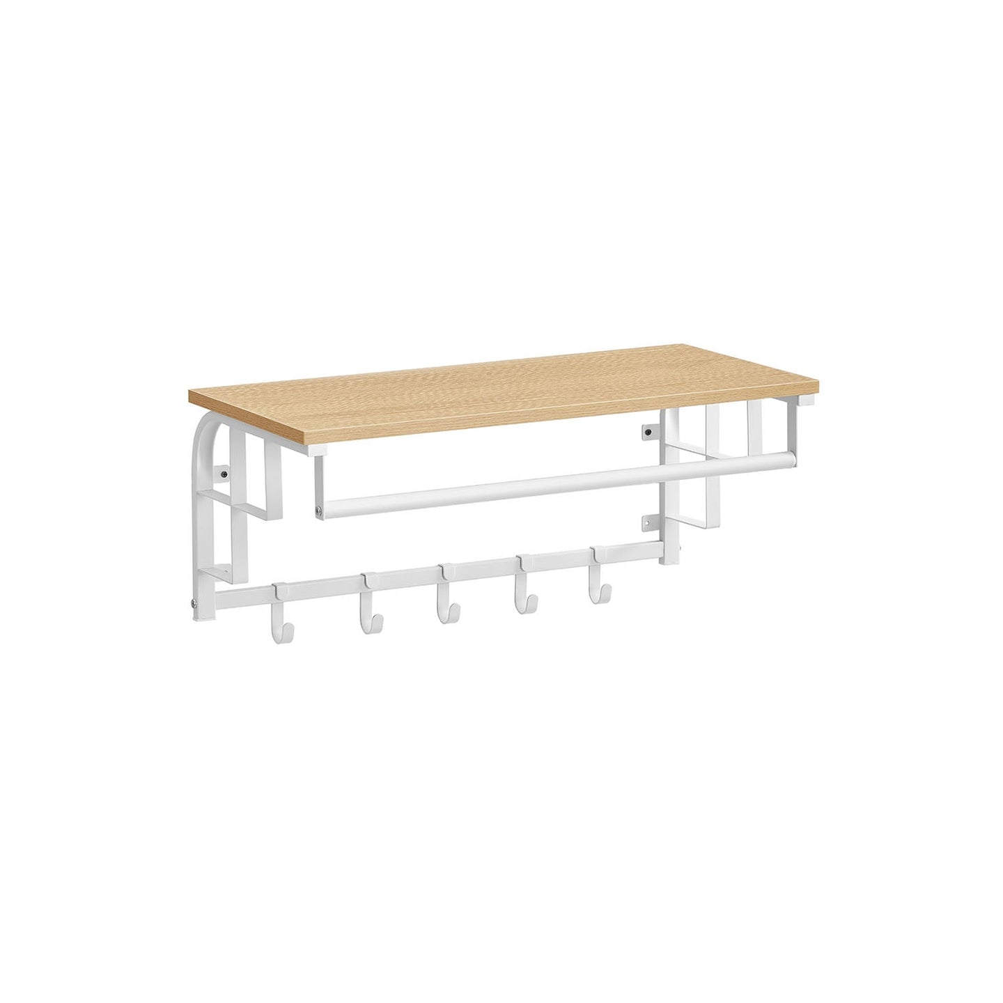 Wall-Mounted Coat Rack - Engineered Wood - Golden Oak
