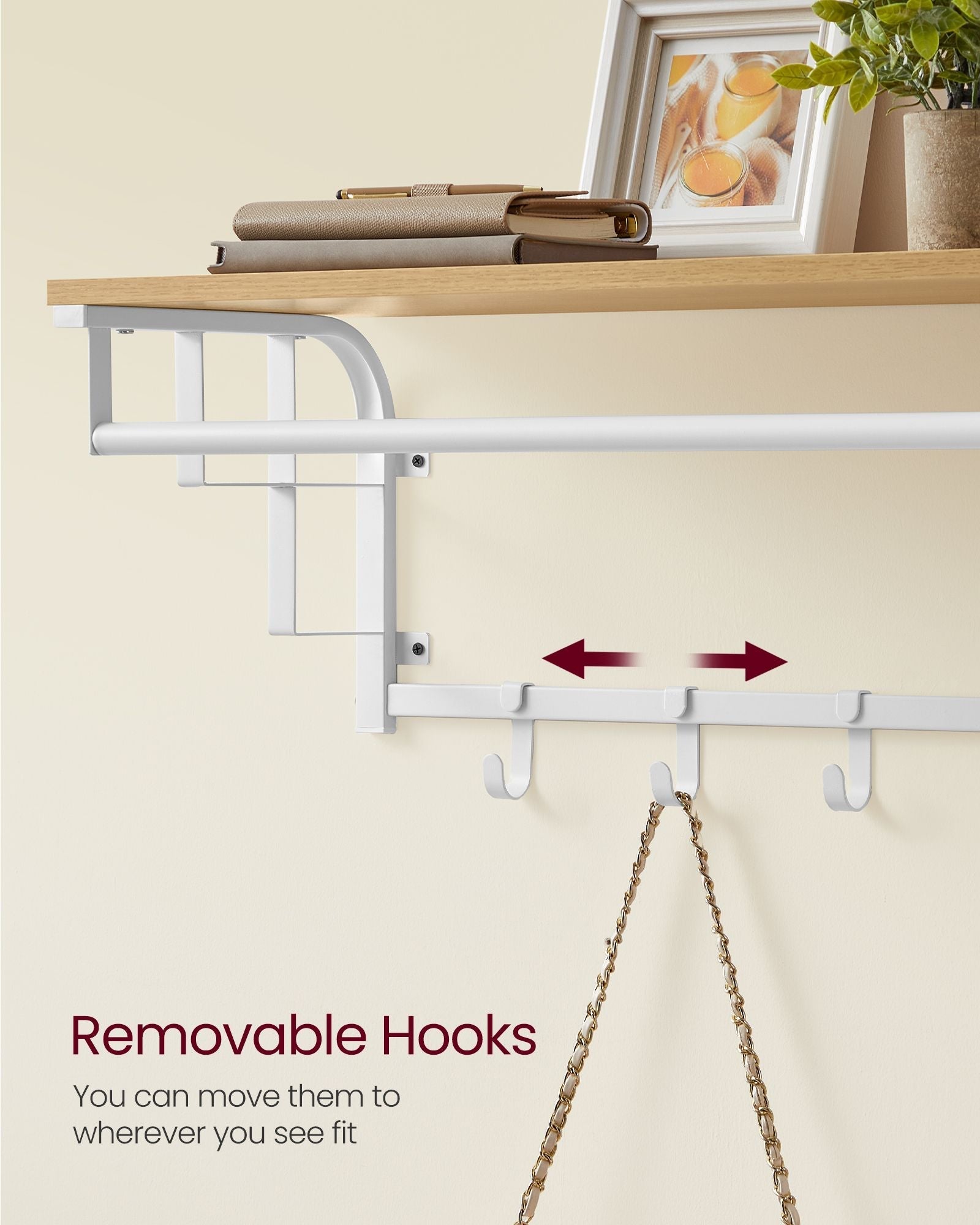 Wall-Mounted Coat Rack - Engineered Wood - Golden Oak