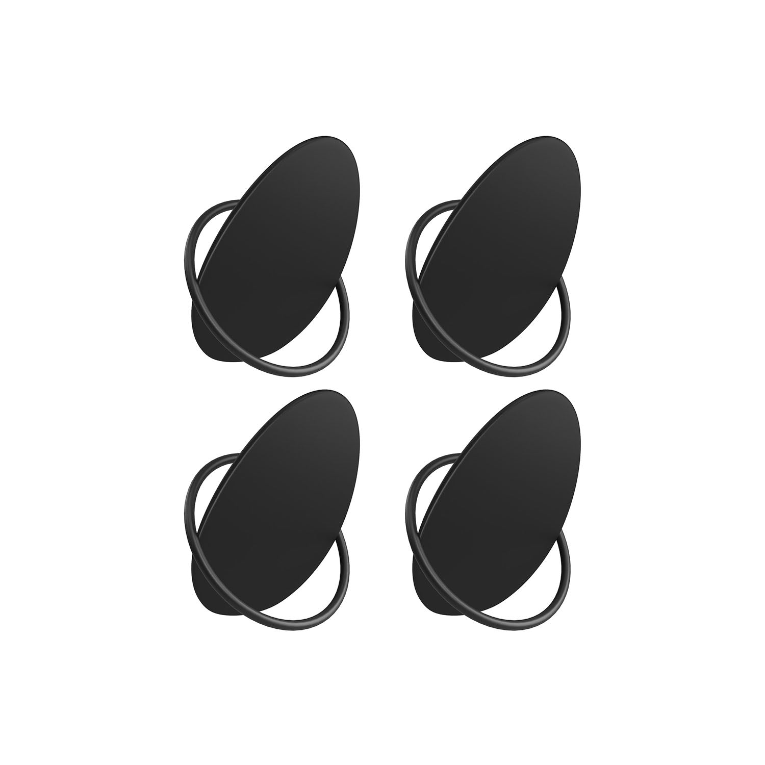 Set of Egg Shaped Wall Hooks - Holds up to 5 kg - Metal - Ink Black