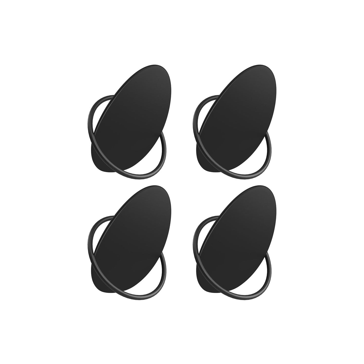 Set of Egg Shaped Wall Hooks - Holds up to 5 kg - Metal - Ink Black