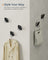 Set of Egg Shaped Wall Hooks - Holds up to 5 kg - Metal - Ink Black