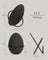 Set of Egg Shaped Wall Hooks - Holds up to 5 kg - Metal - Ink Black
