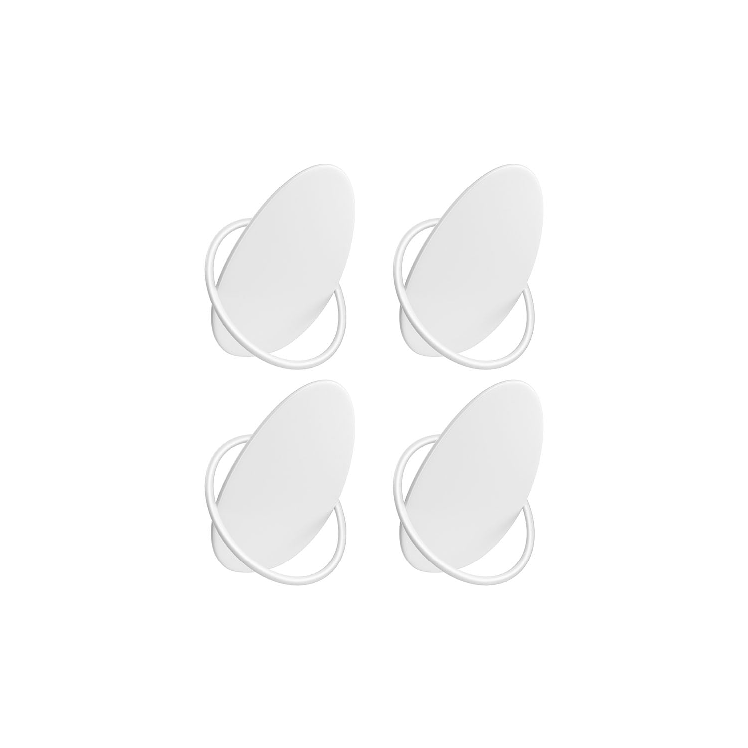 Set of Egg-Shaped Wall Hooks - Holds up to 5 kg - Metal - Pearl White