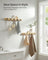 Wall-Mounted Coat Rack Set - Natural Wood - Beige - 5 Double Hooks with Shelf