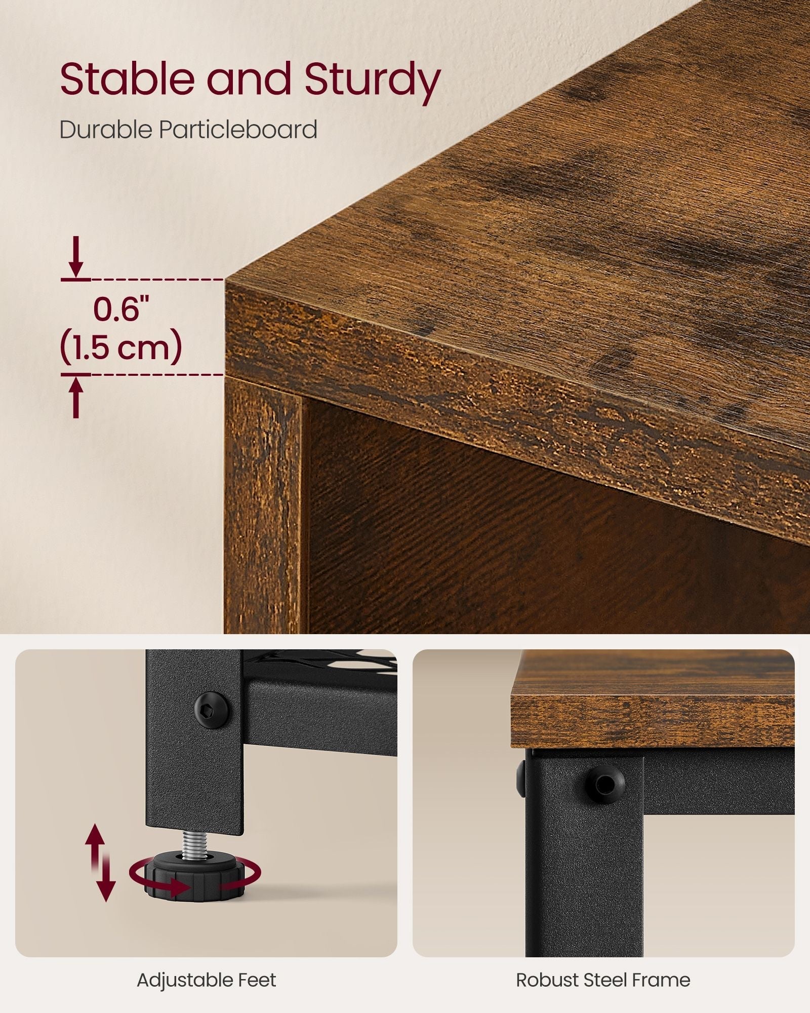 Coat Rack and Shoe Bench Set - Wood - Rustic Brown - Multifunctional Hallway Furniture with 2-Tier Shoe Rack and Dot Coat Hooks