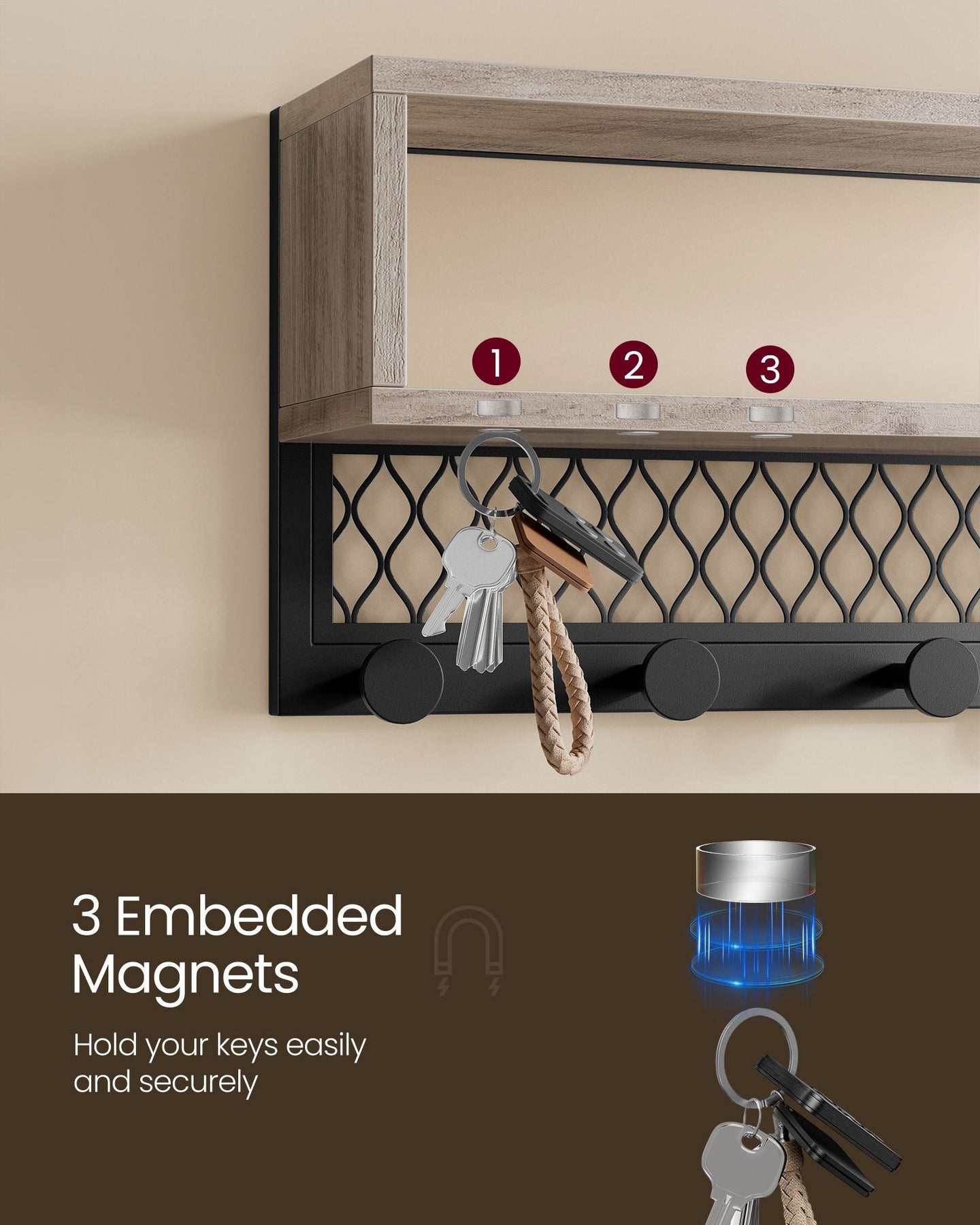 Coat Rack and Shoe Bench Set - Wood - Heather Greige - Multifunctional Hall Tree with Dot Coat Hooks and 2-Tier Shoe Rack