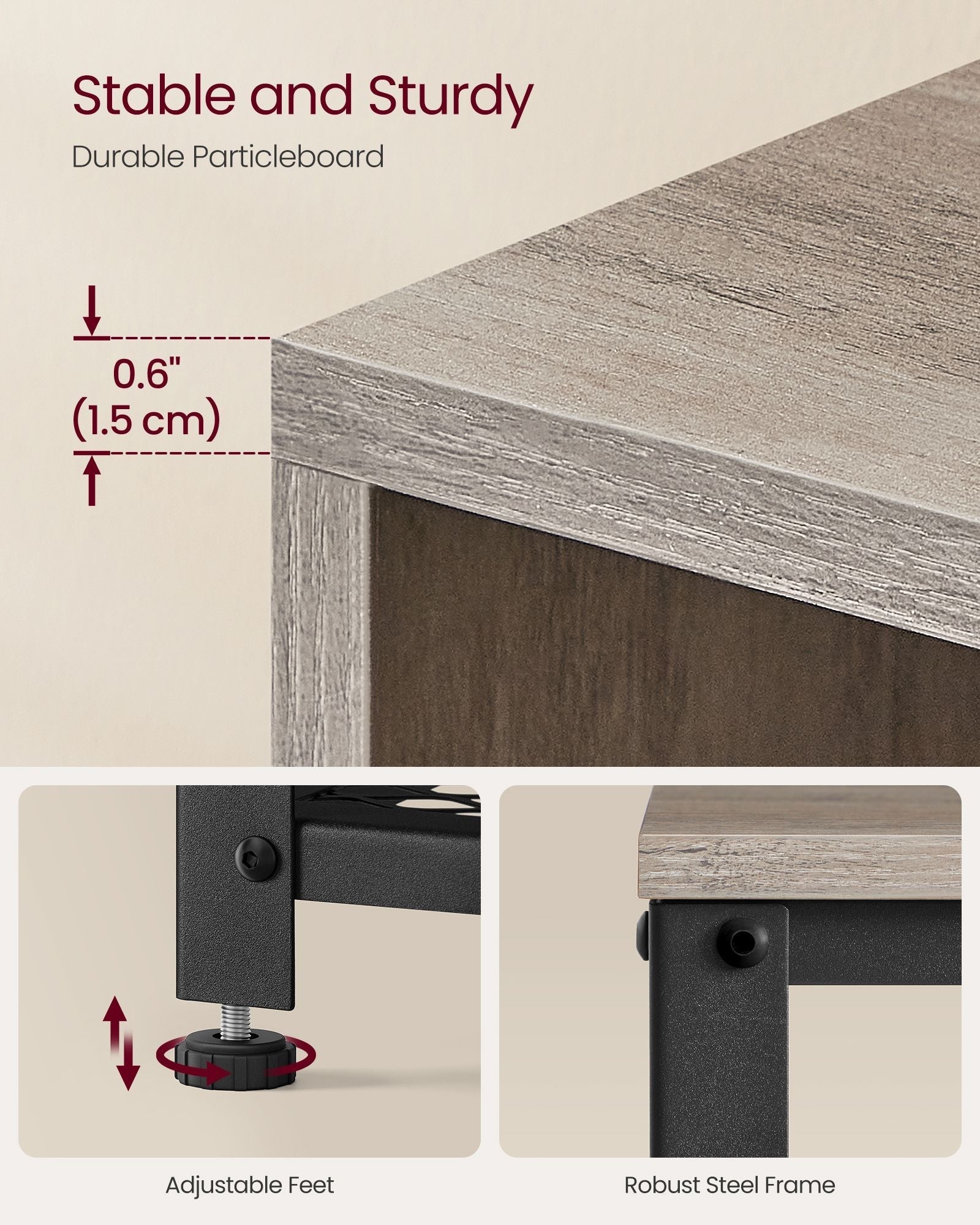 Coat Rack and Shoe Bench Set - Wood - Heather Greige - Multifunctional Hall Tree with Dot Coat Hooks and 2-Tier Shoe Rack