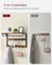 Wall-Mounted Coat Rack - Wood - Rustic Brown - 10 Removable Hooks with Shelf