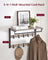 Wall-Mounted Coat Rack - Wood - Greige and Black - 10 Removable Hooks with Shelf