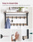 Wall-Mounted Coat Rack - Wood - Greige and Black - 10 Removable Hooks with Shelf