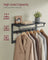Wall-Mounted Coat Rack - Wood - Charcoal Grey - Includes 10 Removable Hooks and Shelf