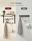 Wall-Mounted Coat Rack - Wood - Rustic White - 10 Removable Hooks with Shelf