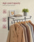 Wall-Mounted Coat Rack - Wood - Rustic White - 10 Removable Hooks with Shelf