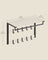Wall-Mounted Coat Rack - Wood - Rustic White - 10 Removable Hooks with Shelf