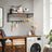 Wall-Mounted Coat Rack - Metal - Industrial Grey - Includes Storage Shelf and 5 Removable Hooks