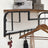 Wall-Mounted Coat Rack - Metal - Industrial Grey - Includes Storage Shelf and 5 Removable Hooks