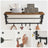 Wall-Mounted Coat Rack - Metal - Industrial Grey - Includes Storage Shelf and 5 Removable Hooks