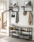Wall-Mounted Coat Rack - 5 Hooks and Shelf - Wood - Greige and Black - Study and Reliable Design