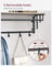 Wall-Mounted Coat Rack - 5 Hooks and Shelf - Wood - Greige and Black - Study and Reliable Design