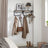Coat Rack - 8 Hooks with Shelf - Wood - Rustic Brown and Black