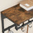 Coat Rack - 8 Hooks with Shelf - Wood - Rustic Brown and Black